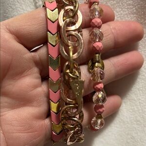 Ermish Pink and Gold Bracelet Set
